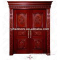 newest type carved Roma pillar two leaves solid wood door, veneered door, wooded door